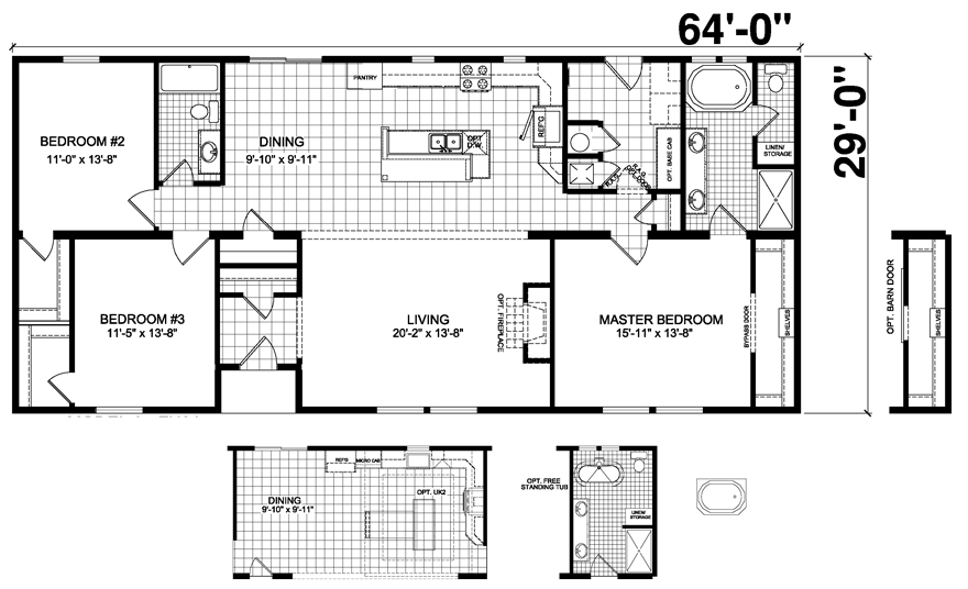 Fairhaven 29 X 64 1856 sqft Mobile Home | Factory Expo Home Centers