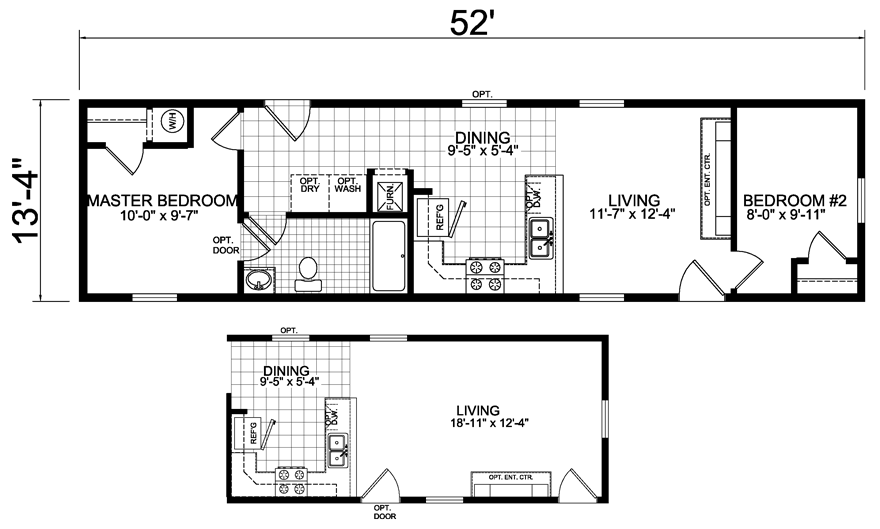 2 bedroom 2 bath mobile home