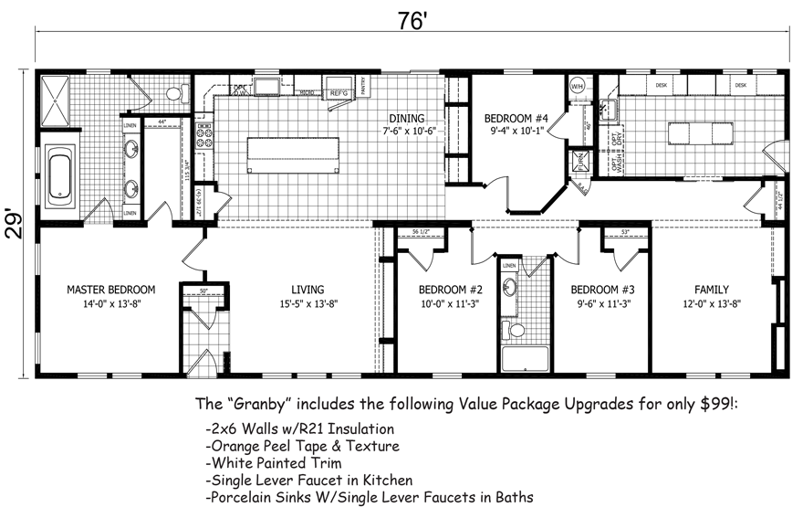 Granby 29 X 76 2204 Sqft Mobile Home Factory Expo Home Centers